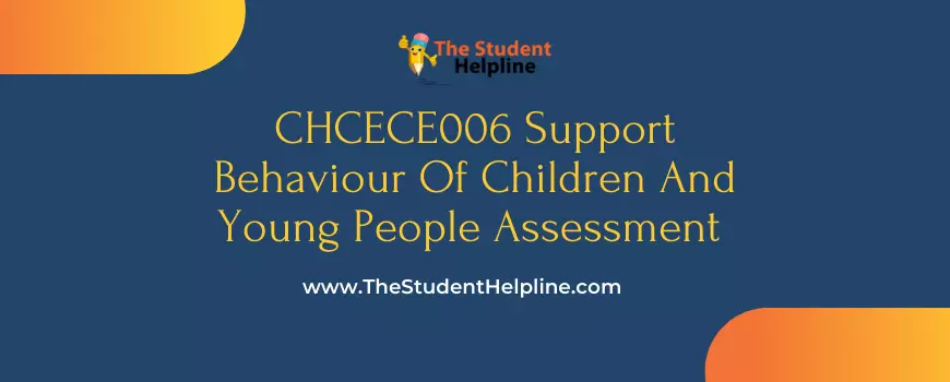 CHCECE006 Support Behaviour Of Children And Young People Assessment