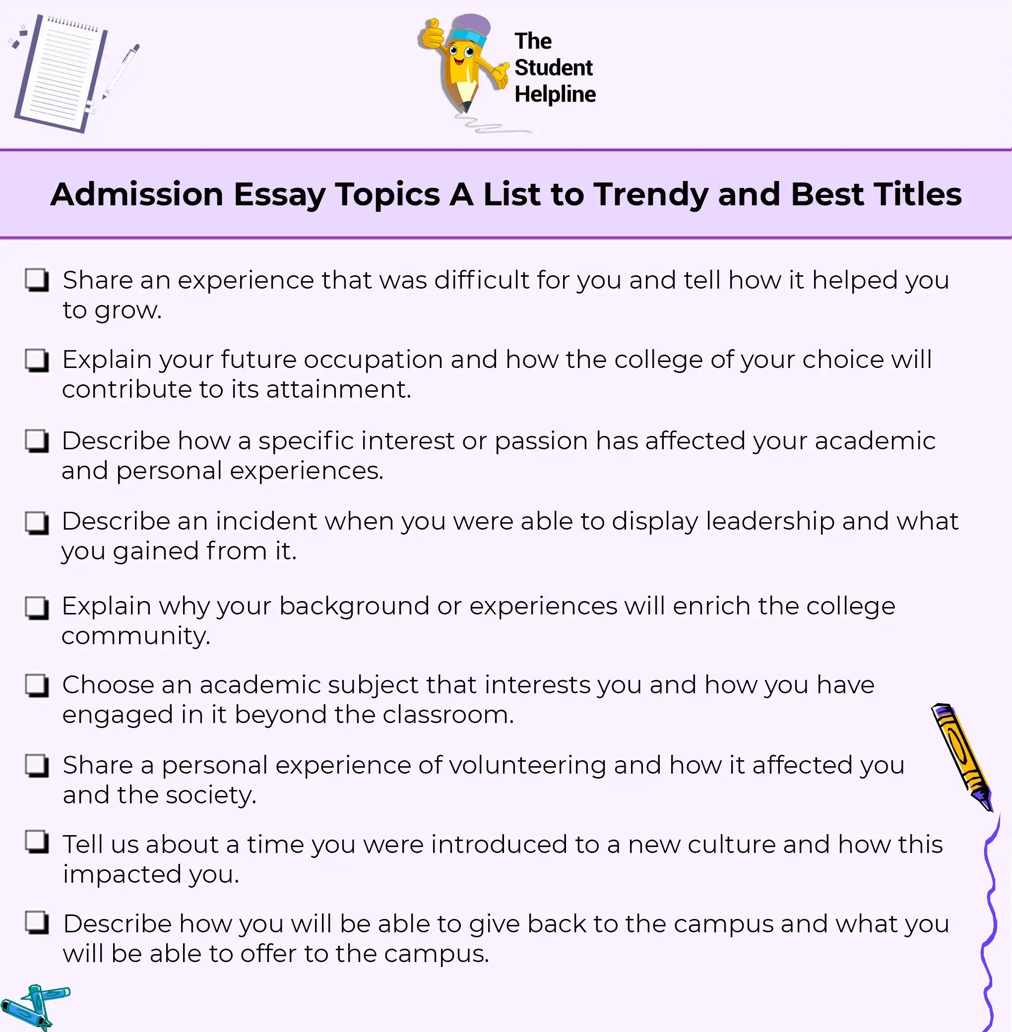 Admission Essay Topics