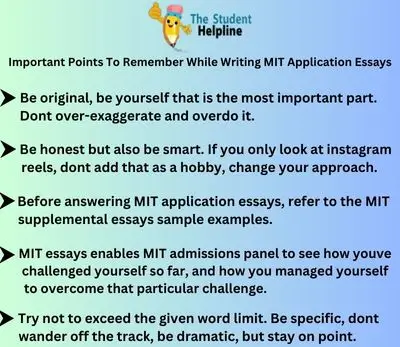 Important Points To Writing MIT Application Essays